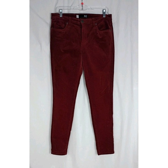 Kut from the Kloth Denim - Kut From The Kloth Womens Size‎ 8 Burgundy Corduroy Mia Toothpick Skinny